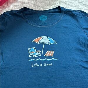 Life is Good Blue Graphic T-Shirt